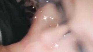 Got my big tits out and sucking cock