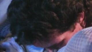 Busty brunette in fishnets gets anal in bed