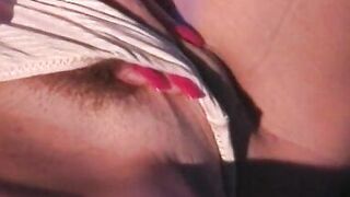 Busty brunette in fishnets gets anal in bed