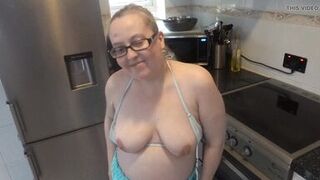 Blonde MILF Striptease in miniskirt and bikini - 7 image