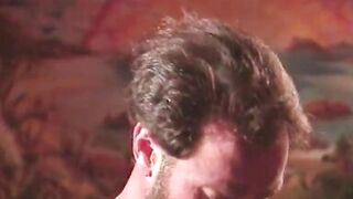 Lusty brunette gets her ass drilled by bearded dude in bed