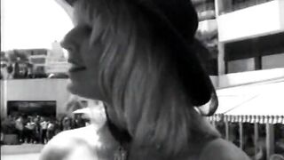 Blonde slut on a lounge chair sucks a cock and fucks - 2 image