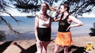 Arianna, a pretty brunette, has her first threesome - 2 image