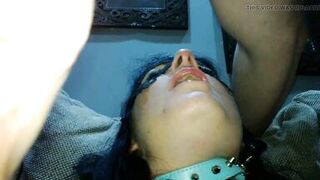 Closeup hard fucking milf, big moaning and slapping her face