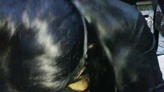 Long hair beauty in Nun outfit worship fat cock