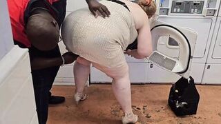 The service technician arrived to repair the laundry machines, but he thought servicing me was a better idea