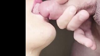 I LOVE SUCKING DICK THEN GETTING FILLED UP, Best Sloppy Blowjob With a huge Cumshot in mouth