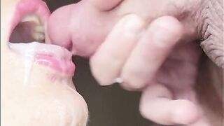 I LOVE SUCKING DICK THEN GETTING FILLED UP, Best Sloppy Blowjob With a huge Cumshot in mouth