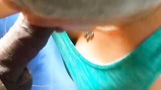 Milf stepmom gives better cock sucking than her daughter