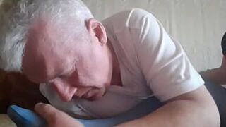 fingering and cum on blue stockings - 1 image