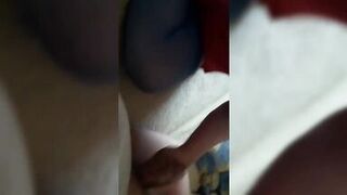 fingering and cum on blue stockings - 11 image