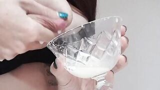 Pouring a glass of milk