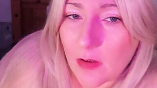 Kate the Hotwife and a blue and pink dildo