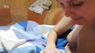 beautiful wife gets fucked cute. our orgasms and cum on the tummy. - 11 image