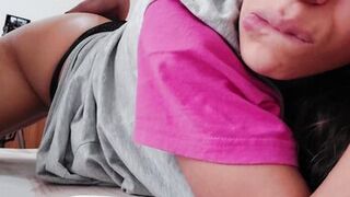 Latina asks me to cum inside and moans to the camera