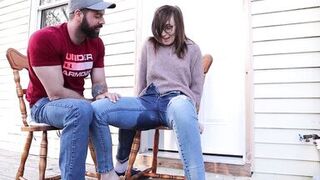 Milf squirting in jeans and HUGE squirt into a cup