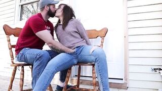 Milf squirting in jeans and HUGE squirt into a cup