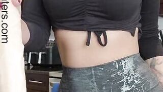 MILF In Sexy Leggings Showing Cameltoe Teach You How To Stroke Your Cock JOI