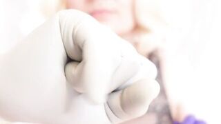 latex and nitrile medical gloves - suck dildo - cum to face - ahegao (Arya Grander)