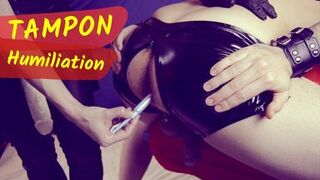 TAMPON in his ass after hard PEGGING... no CUM this time!!