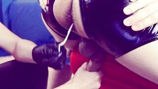 TAMPON in his ass after hard PEGGING... no CUM this time!!