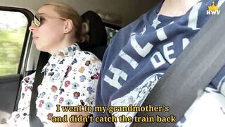 Mature milf forgot to take money from her husband, had to pay the taxi driver with a pussy and a blowjob in the throat