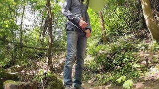 My fucking mother-in-law gives my dick a great handjob in nature