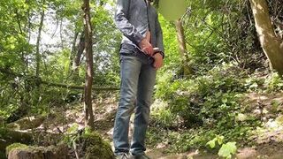 My fucking mother-in-law gives my dick a great handjob in nature