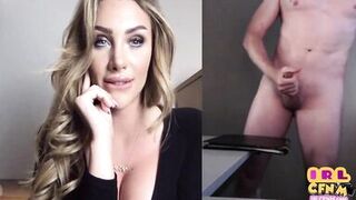 CFNM voyeur MILF watches male jerks on webcam for her