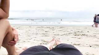Cum in my ass right on the beach