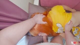 Stepmother unexpectedly gets stepson's dick in her mouth, and then he cums in her ass on the sofa - 6 image