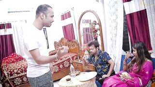 Sexy patni ka boyfriend pati ke samne ushe chod diya