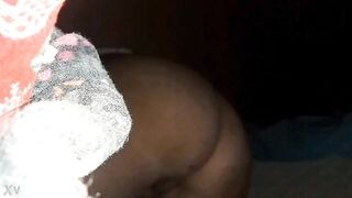 Wiping my cum from her pussy