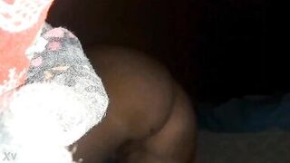 Wiping my cum from her pussy