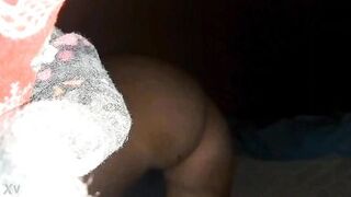 Wiping my cum from her pussy