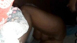 Wiping my cum from her pussy