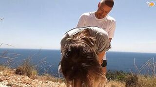Polish amateur couple fucks on Spanish coast
