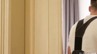 Busty Bi Friends Jennifer Mendez And Chloe Lamour Invite Moving Men In For DP Foursome