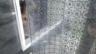 My stepmom came to my bathroom, I am naked and start jerk off cock, and she pretends that nothing happened but she look