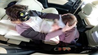 Car sex with an adulterer while shopping with her husband