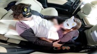 Car sex with an adulterer while shopping with her husband