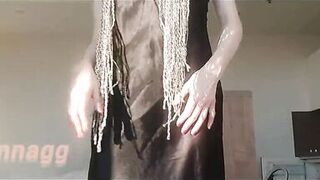 very hairy MILF GinnaGg erotically showcases hairy armpits and hairy pussy - 10 image