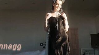 very hairy MILF GinnaGg erotically showcases hairy armpits and hairy pussy - 13 image