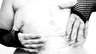 I dance with my big boobs wrapped in plastic wrap. LiaKahn spanish milf amateur curvy hot chubby submissive bitch slut