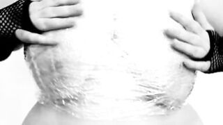I dance with my big boobs wrapped in plastic wrap. LiaKahn spanish milf amateur curvy hot chubby submissive bitch slut - 3 image