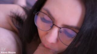 Lecherous lady pegging her male's and gets cumshot. - 2 image